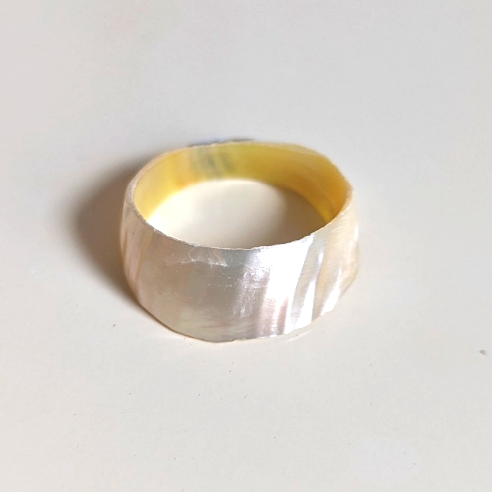 Genuine Mother of Pearl Ring - Size 12.5 - Handcrafted in Vietnam - BRAND NEW